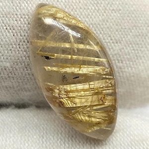 Cabochon Golden Rutile Quartz Cabochon ,5.Ct, 16x8x5 mm, Golden Hair Rutile, Healing Gemstone for Jewelry Making & Gifts