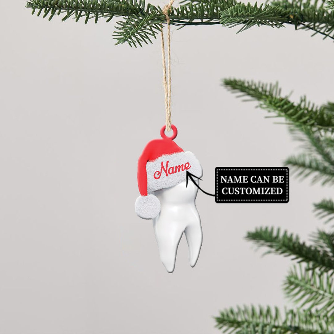 Personalized Tooth Ornament Dental Christmas Ornament Etsy