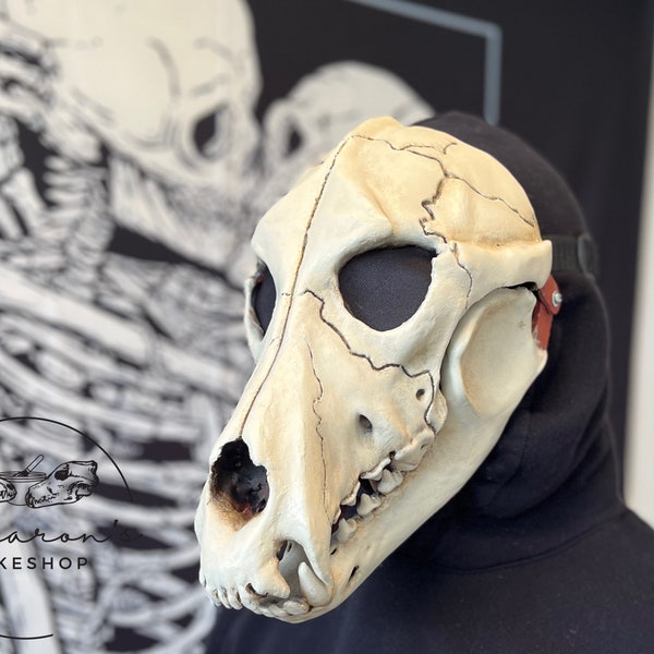 Skull Dog Wolf Skull Mask 3D Printed