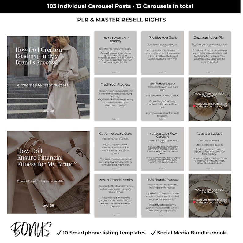 Seamless Instagram Carousel Templates | Canva Editable Posts | Time ...