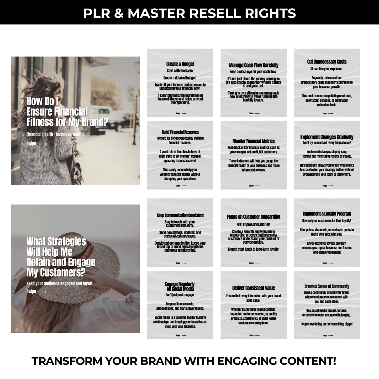 Instagram Carousel Templates | Canva Editable 1080x1080 Posts | Social ...