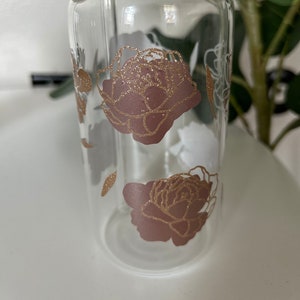 Floral 16ox Libbey Glass Cup