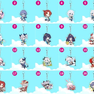 Set of 2pcs 3rd Honkai Impact 3 Anime iOS Android Game Cute Acrylic Charm Keychain