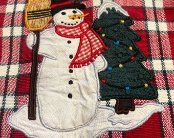 Snowman Winter Placemats, Napkins, Table Runner and Hotpad