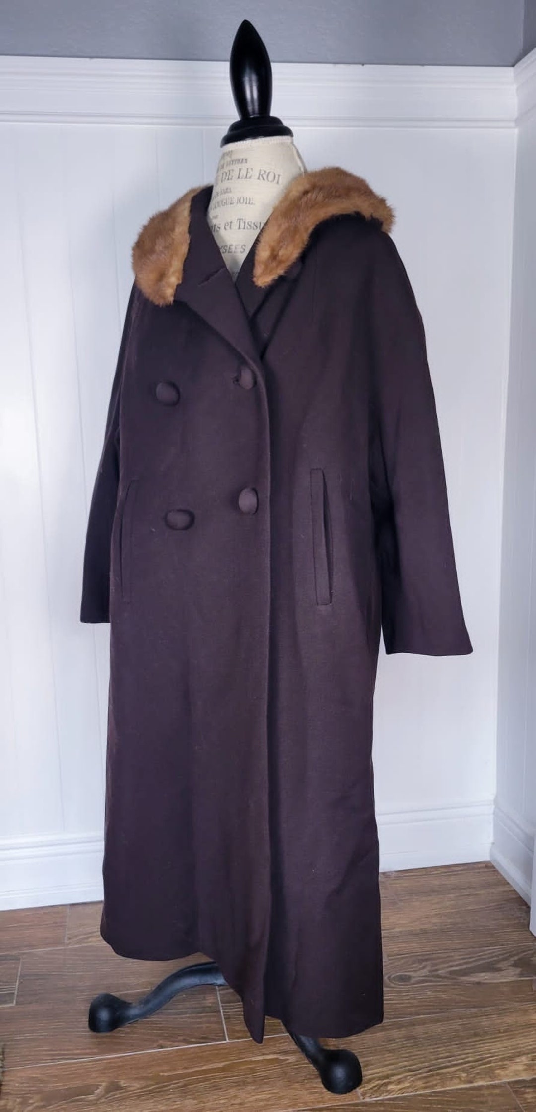 【BOHEMIAN SEOUL】FUR COLLAR 2WAY WOOL MAXI COAT, ASH BROWN BOHEMIAN SEOUL] FUR COLLAR 2WAY WOOL MAXI COAT, ASH BROWN