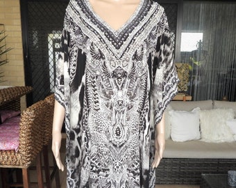 Tiger short silk Beaded Kaftan