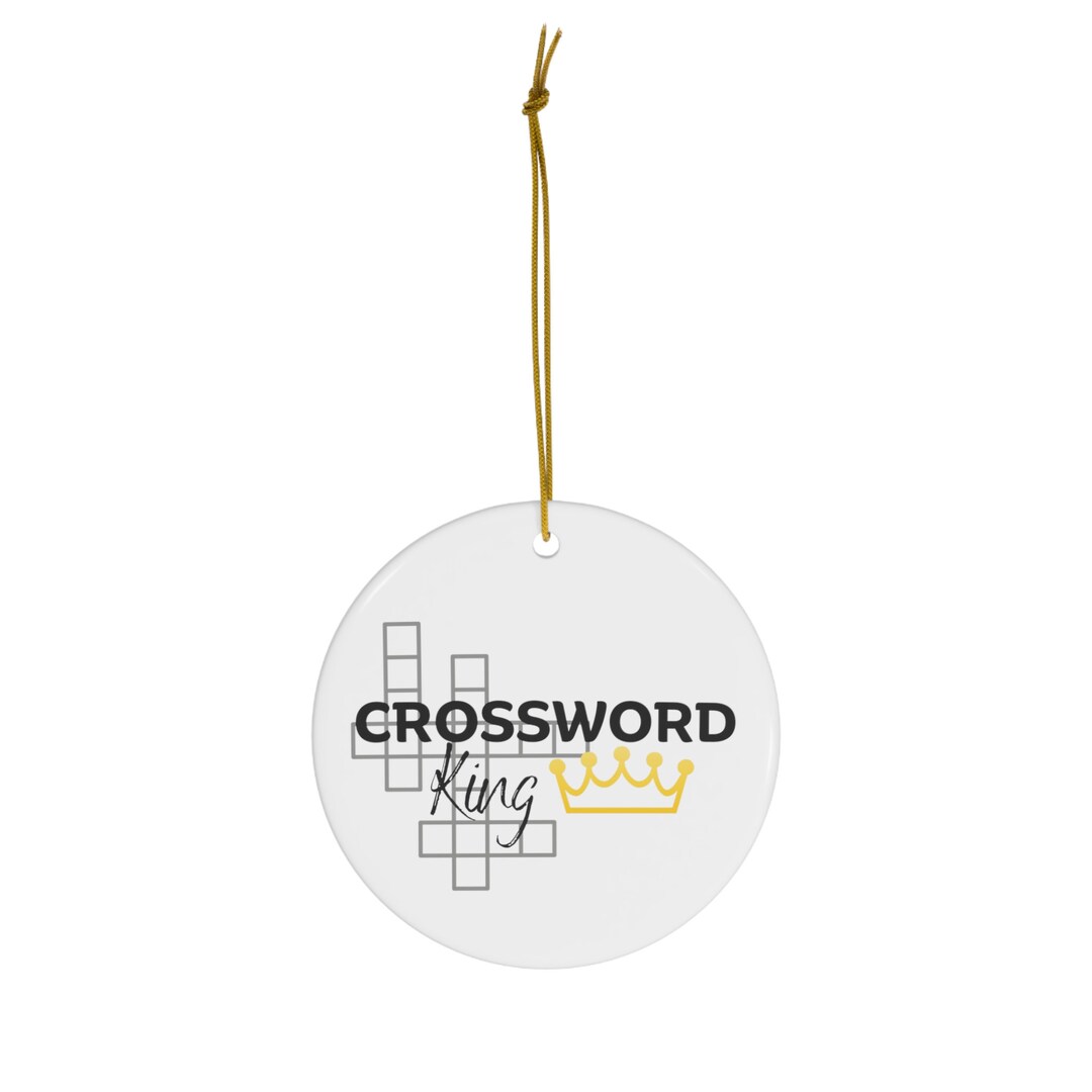 Crossword King Ornament 4 Shapes Gift Cross Word Words Crosswords