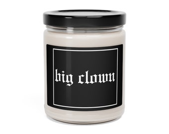 Big Clown Reputation Rep Scented Soy Candle, 9oz | Gift for Music Fan Swiftie Taylor Concert Announcement Version TV Candles Concerts Swift