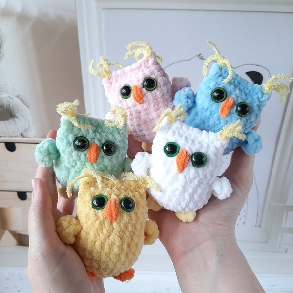 Crochet PATTERN Owl, no sew, Amigurumi tutorial PDF in English, Christmas decor