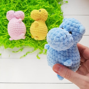 Crochet PATTERN hippo, Amigurumi tutorial PDF in English