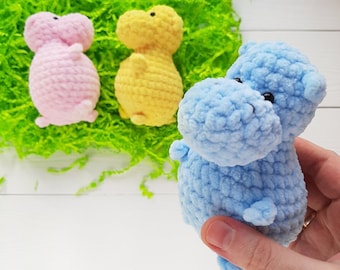Crochet PATTERN hippo, Amigurumi tutorial PDF in English