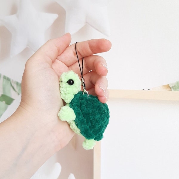 Porte-clés tortue MOTIF au crochet, sans couture, PDF tutoriel amigurumi en anglais