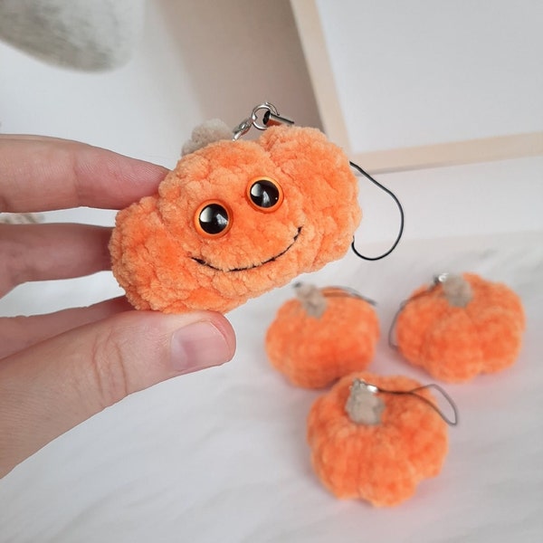 Crochet PATTERN Pumpkin keychain, Amigurumi tutorial PDF in English