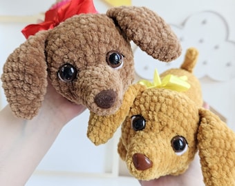 Crochet PATTERN Dachshund puppy dog, Amigurumi tutorial PDF in English, crochet pattern PDF Christmas gift  Baby shower dog crochet pattern
