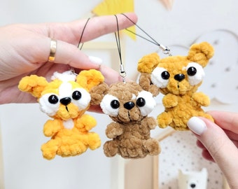 Crochet PATTERN Chihuahua keychain, Amigurumi tutorial PDF in English, crochet puppy crochet pattern PDF Christmas gift  Baby shower