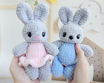 Crochet PATTERN Bunny 2, Amigurumi tutorial in English, stuffed toy bunny, easter gift