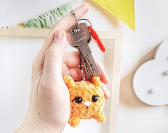 Crochet PATTERN Kitten keychain 2, no sew, Amigurumi tutorial PDF in English