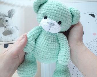 Crochet PATTERN ours, tutoriel Amigurumi PDF en anglais, cadeau amigurumi fait main pour enfants pour le cadeau de Noël animaux souvenir