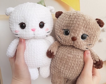 Crochet PATTERN Little kitten, no sew, Amigurumi tutorial PDF in English