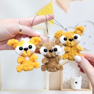 Crochet PATTERN Chihuahua keychain, Amigurumi tutorial PDF in English, crochet puppy crochet pattern PDF Christmas gift Baby shower image 1
