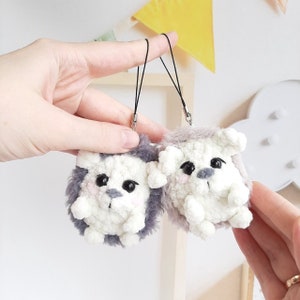 Schema all'uncinetto per portachiavi a forma di riccio, tutorial Amigurumi PDF in inglese, giocattolo amigurumi fatto a mano, regalo per bambini per l'arredamento natalizio