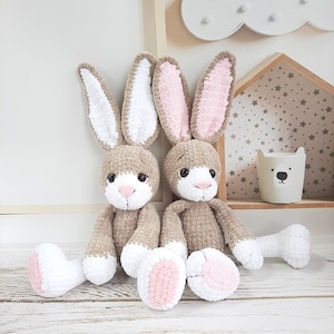 Crochet PATTERN Bunny Rabbit, Amigurumi tutorial PDF in inglese, regalo di Natale, coniglio di Pasqua