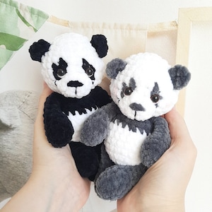 MOTIF au crochet Panda, tutoriel Amigurumi PDF en anglais