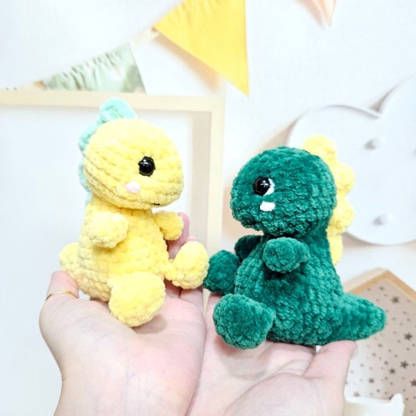 Crochet PATTERN Dino, no sew amigurumi, Amigurumi tutorial PDF in English