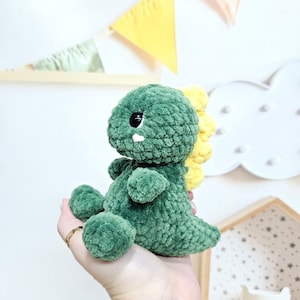 Crochet PATTERN Dino, no sew amigurumi, Amigurumi tutorial PDF in English image 2