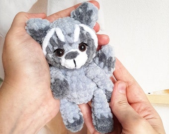 Crochet PATTERN Raccoon, Amigurumi tutorial PDF in English