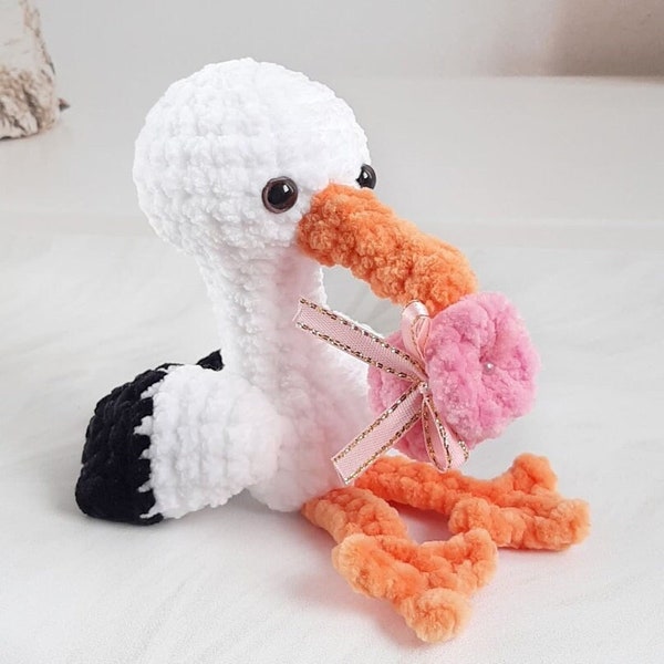 Crochet PATTERN little stork, Amigurumi tutorial PDF in English