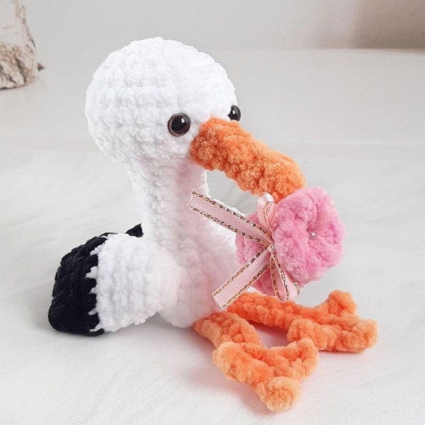 Häkelanleitung kleiner Storch, Amigurumi Anleitung PDF in Deutsch