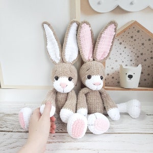 Crochet PATTERN Bunny Rabbit, tutoriel Amigurumi PDF en anglais, cadeau de Noël, lapin de Pâques image 5