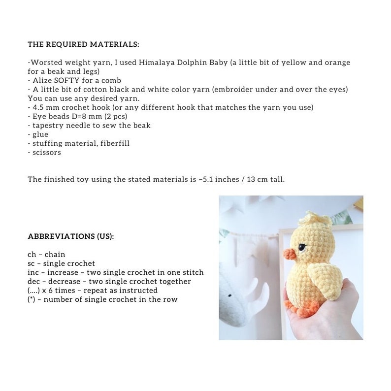 Crochet PATTERN chicken, Amigurumi tutorial PDF in English image 2