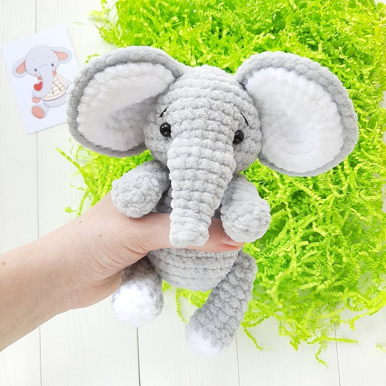 Patron au crochet éléphant, tutoriel Amigurumi PDF en anglais, cadeau enfant amigurumi fait main pour le cadeau de Noël animaux souvenir image 8