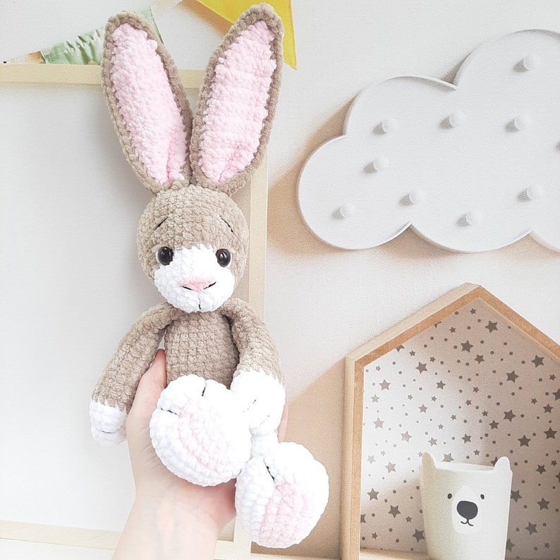 Crochet PATTERN Bunny Rabbit, tutoriel Amigurumi PDF en anglais, cadeau de Noël, lapin de Pâques image 4