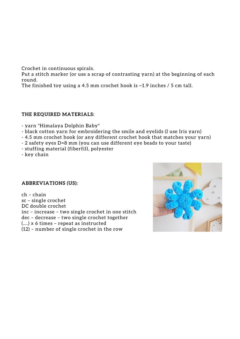 Crochet PATTERN octopus keychain, no sew, Amigurumi tutorial PDF in English, toy amigurumi handmade children's gift for the Christmas decor image 2