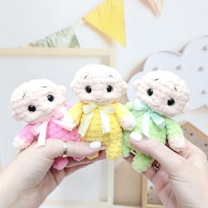 Crochet PATTERN Mini Baby dolls, Amigurumi plush tutorial PDF in English