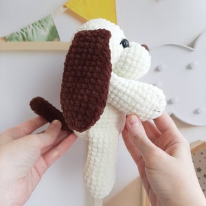 Crochet PATTERN dog, Amigurumi tutorial PDF in English, crochet puppy crochet pattern PDF Christmas gift Baby shower dog crochet pattern image 4