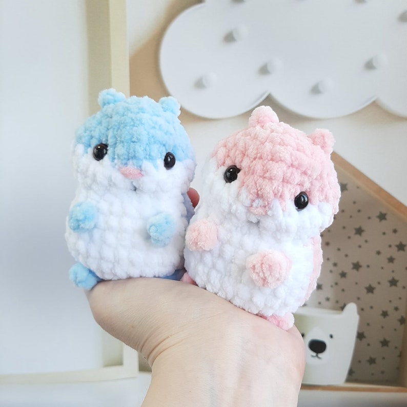 Crochet PATTERN Hamster, no sew, Amigurumi tutorial PDF in English, toy amigurumi handmade children's gift for the Christmas decor image 6