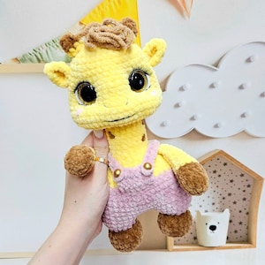 Crochet PATTERN Giraffe in overall, Amigurumi tutorial PDF in English image 3