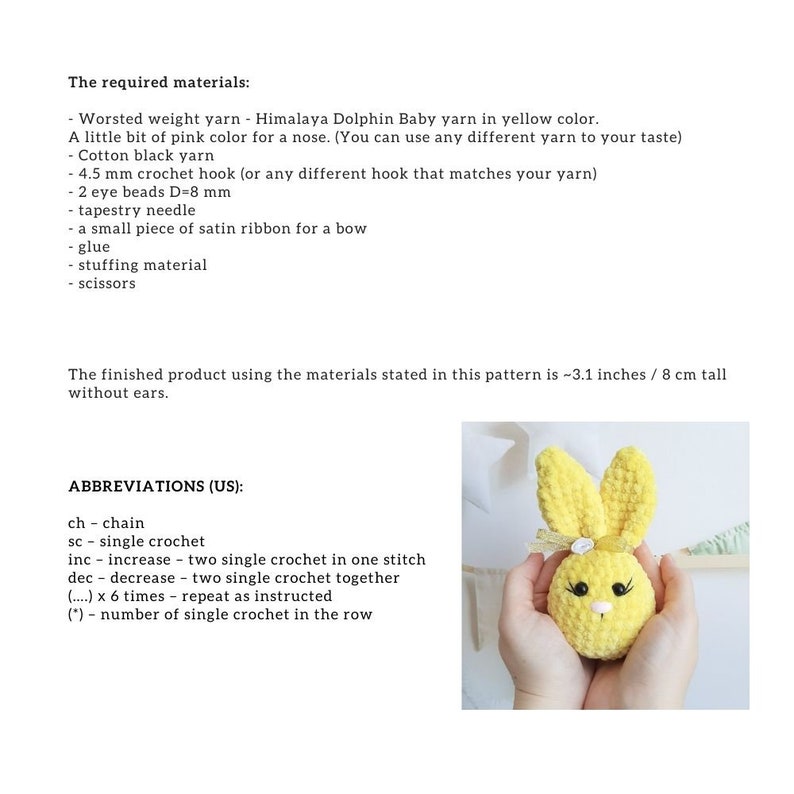 Crochet PATTERN Easter bunny, Amigurumi tutorial PDF in English image 2