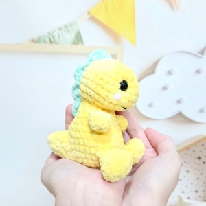 Crochet PATTERN Dino, no sew amigurumi, Amigurumi tutorial PDF in English image 4