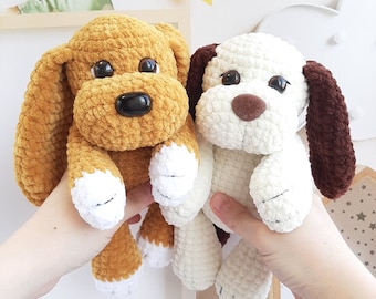 WZÓR szydełkowy pies, samouczek amigurumi PDF w języku angielskim, szydełkowy szczeniak wzór szydełkowy PDF prezent na Boże Narodzenie Baby shower wzór szydełkowy psa