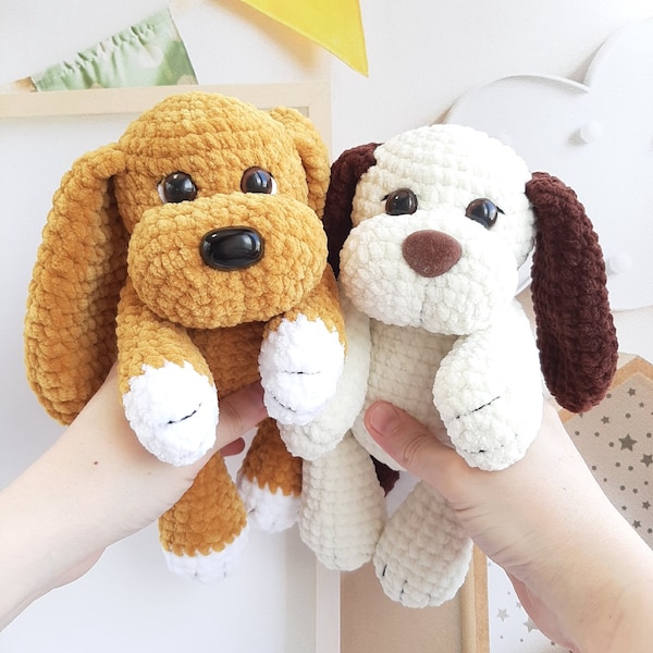 Häkelanleitung Hund, Amigurumi Anleitung PDF in Englisch, Welpe gehäkelt Häkelanleitung PDF Weihnachtsgeschenk Babyparty Häkelanleitung