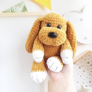 Crochet PATTERN dog, Amigurumi tutorial PDF in English, crochet puppy crochet pattern PDF Christmas gift Baby shower dog crochet pattern image 9