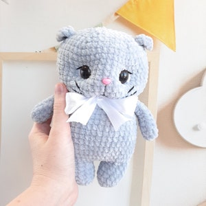 Crochet PATTERN Little kitten, no sew, Amigurumi tutorial PDF in English image 4