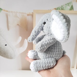 Patron au crochet éléphant, tutoriel Amigurumi PDF en anglais, cadeau enfant amigurumi fait main pour le cadeau de Noël animaux souvenir image 3