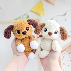 かぎ針編みの犬、ミニチュア子犬、あみぐるみのチュートリアルPDF（英語）、PDFクリスマスプレゼントベビーシャワーの犬のかぎ針編みのパターン