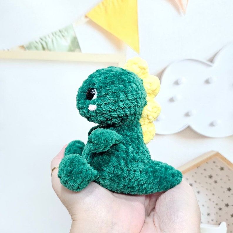 Crochet PATTERN Dino, no sew amigurumi, Amigurumi tutorial PDF in English image 8